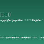 Sheni ვაკანსია
