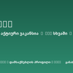 Sheni ვაკანსია
