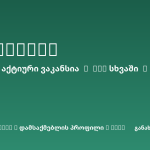 Sheni ვაკანსია