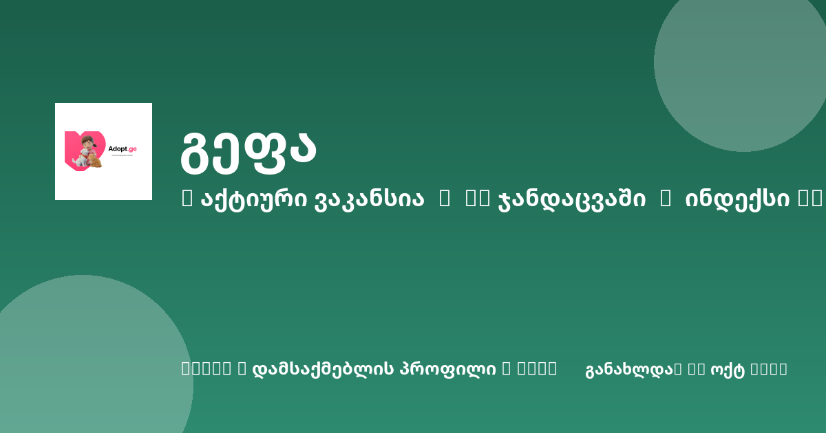 Sheni ვაკანსია