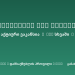 Sheni ვაკანსია